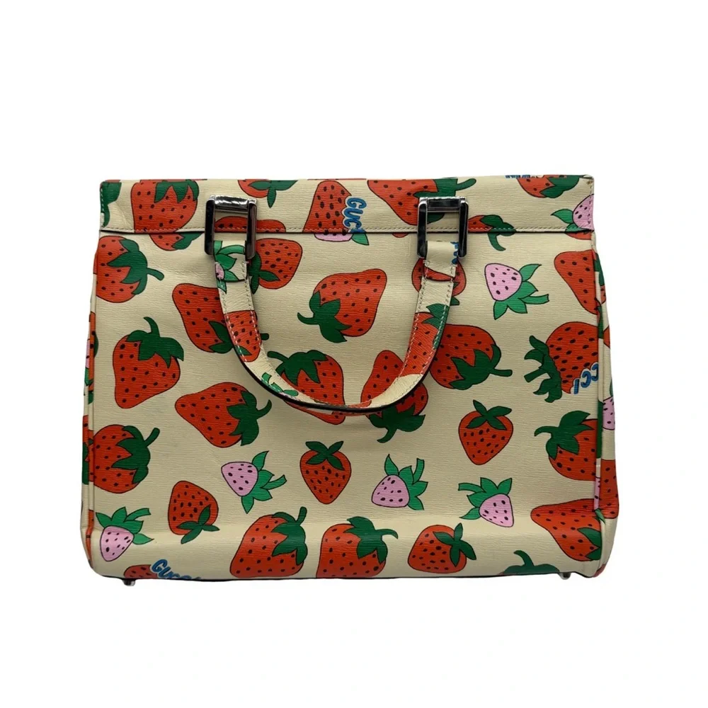 Gucci Cream Tote with Strawberry Design - Picture 2 of 15